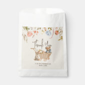 野生の花Bohoテディベア赤ちゃんシャワーありがとう フェイバーバッグ (正面)