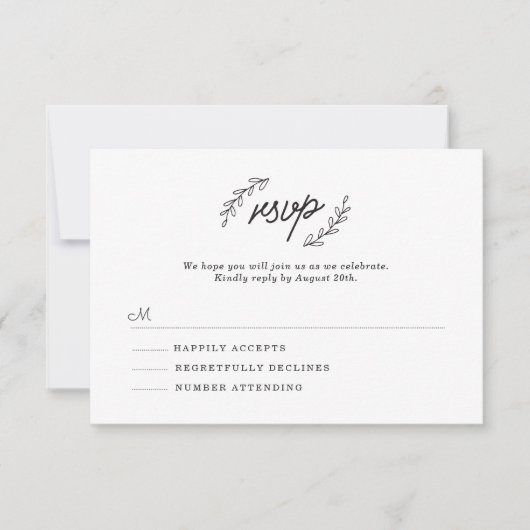 野生の花RSVP 出欠カード (正面)