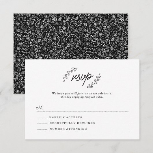 野生の花RSVP 出欠カード (正面/裏面)