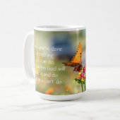野生の花wのCorinthiansの聖書の詩の蝶 コーヒーマグカップ (正面左)