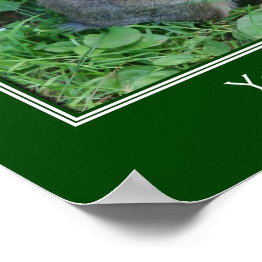 野生の茶色のウサギパーソナライズされた ポスター (角)