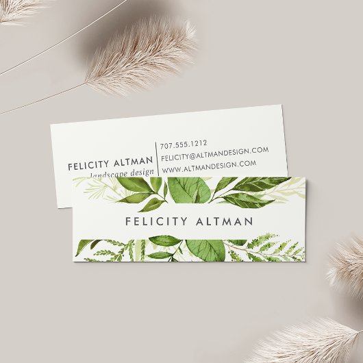 野生の草原 |グリーンウォーター・カラー植物学 スキニー名刺