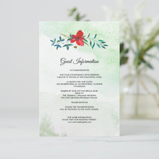 野生の草原 |サマーフォレスト結婚の詳細カード エンクロージャーカード (スタンド正面)