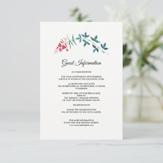 野生の草原 |サマーフォレスト結婚の詳細カード エンクロージャーカード (スタンド正面)