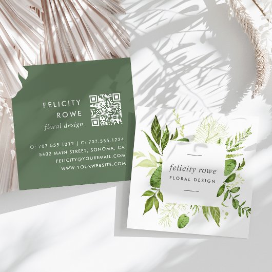 野生の草原 |ボタニカルフレームQRコード スクエア名刺