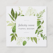 野生の草原 |ボタニカルフレームQRコード スクエア名刺 (正面)