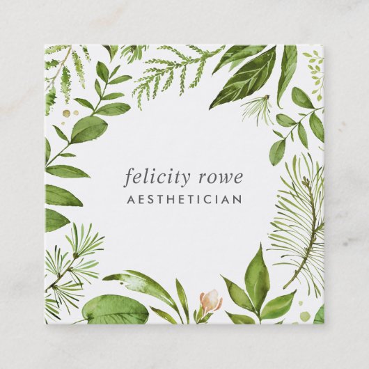 野生の草原 |植物体フレーム スクエア名刺 (正面)