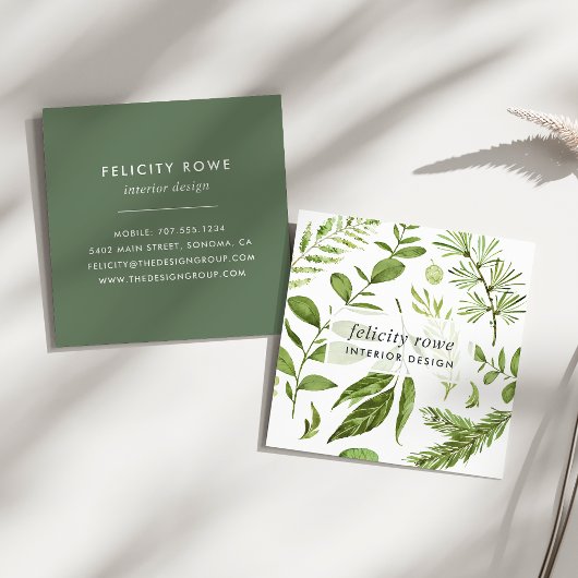 野生の草原 |植物学プリント スクエア名刺