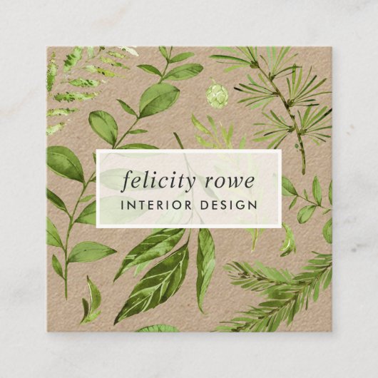 野生の草原 |植物性プリントクラフト スクエア名刺 (正面)
