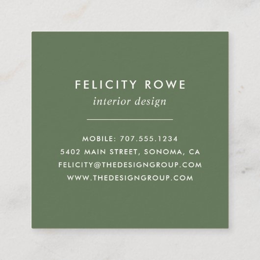 野生の草原 |植物性プリントクラフト スクエア名刺 (裏面)