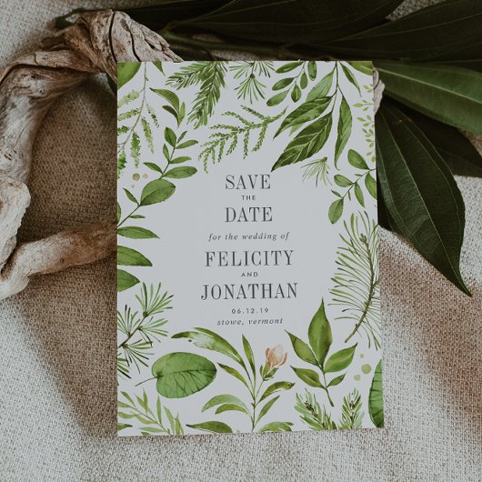 野生の草原 | Botanical Wedding Save the Date Card セーブザデート