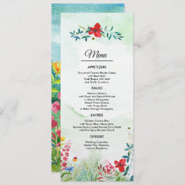 野生の草原 | Wildflowers Summer 結婚's Menu Card メニュー