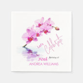 野生の蘭の花の花50誕生日ナプキンス スタンダードカクテルナプキン (正面)