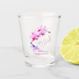 野生の蘭の花50誕生日 ショットグラス