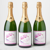 野生の蘭の花50誕生日 スパークリングワインラベル (ボトル)