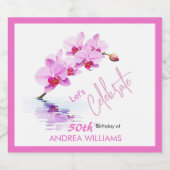 野生の蘭の花50誕生日 スパークリングワインラベル (シングルラベル)