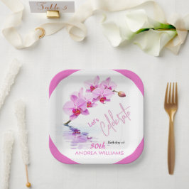 野生の蘭の花50誕生日 ペーパープレート