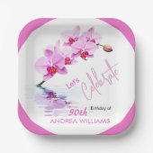 野生の蘭の花50誕生日 ペーパープレート (正面)