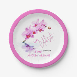 野生の蘭の花50誕生日 ペーパープレート