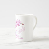 野生の蘭の花50誕生日 ボーンチャイナマグカップ (正面右)