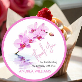 野生の蘭の花50誕生日 ラウンドシール