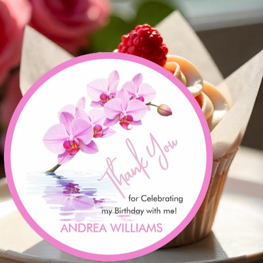 野生の蘭の花50誕生日 ラウンドシール