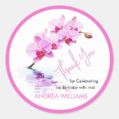 野生の蘭の花50誕生日 ラウンドシール (正面)