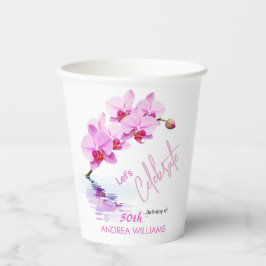 野生の蘭の花50誕生日 紙コップ