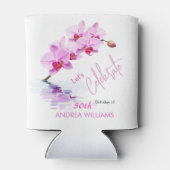 野生の蘭の花50誕生日 缶クーラー (裏面)