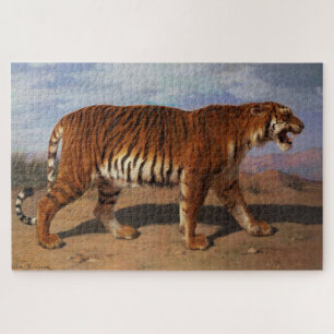 野生の虎が獲物をストーカーする(Rosa Bonheur) ジグソーパズル