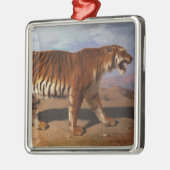 野生の虎が獲物をストーカーする(Rosa Bonheur) メタルオーナメント (左)