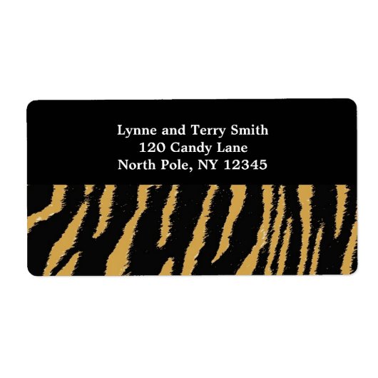 野生の虎の毛皮のパターン ラベル (正面)