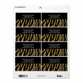 野生の虎の毛皮のパターン ラベル (フルシート)