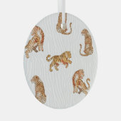 野生の虎：水彩動物のパターン。 ガラスオーナメント (正面右)
