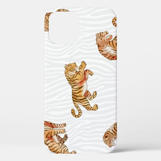 野生の虎:水彩動物のパターン。 Case-Mate iPhoneケース (裏面)