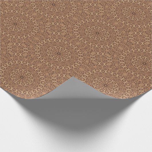 野生の西のブラウンロープの万華鏡のように千変万化するパターン ラッピングペーパー (角)