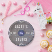 野生の西の大広間のパーティーの素朴なヴィンテージ木カスタム ペーパープレート (パーティー)