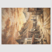 野生の西の草原の西部の小さな町 薄葉紙 (正面)