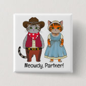 野生の西、歴史的な西部の猫 缶バッジ (正面)