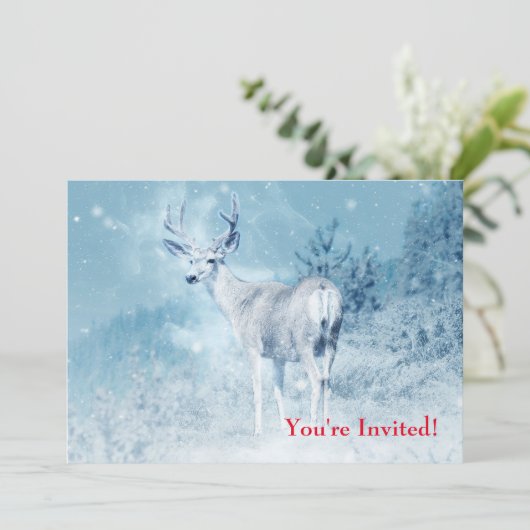 野生の誇り高き鹿 - クリスマスパーティ 招待状 (スタンド正面)