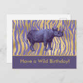 野生の誕生日紫サイがある ポストカード (正面/裏面)