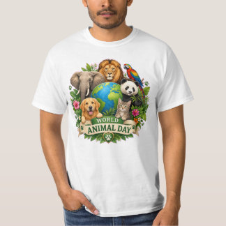 野生の調和:世界動物の日お祝い Tシャツ