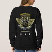 野生の象のモータークラエレガントブの魂カッコいいと スウェットシャツ (裏面)