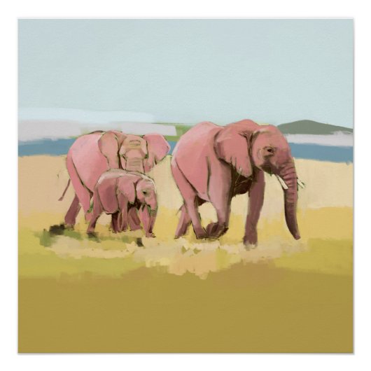 野生の象の家族 ポスター (正面)