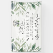 野生の象の赤ちゃんシャワーへようこそ 横断幕 (縦)