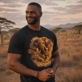 野生の象 | アフリカの野生生物の力強さ トライブレンドTシャツ