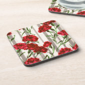 野生の赤いカーネーション コースター (左側)