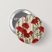 野生の赤いカーネーション 缶バッジ (正面&裏面)