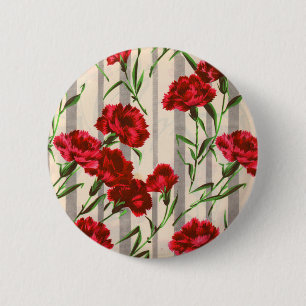 野生の赤いカーネーション 缶バッジ