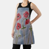 野生の赤いケシのエプロン エプロン (インサイチュ)